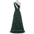 Starzz One Shoulder Long Dark Green Robe en mousseline de soie simplement en mousseline de soie ST000071-5